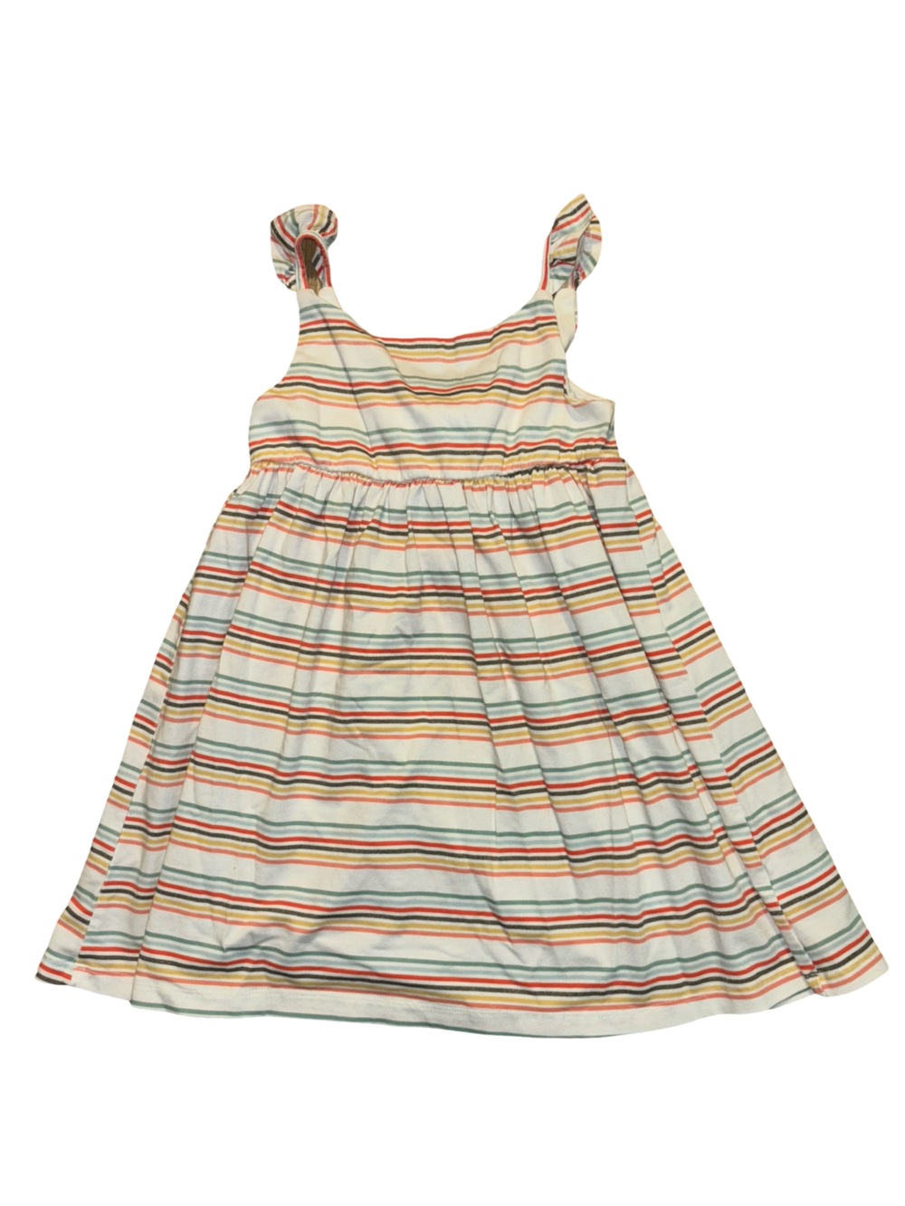 Sigrid Olsen Cream Dress Striped Colorful Sleeveless Casual Sun Dress Size 5T